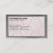 Logo onroerend goed | Damasdruk | FANCY LIJST Visitekaartje (Achterkant)