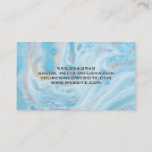 Logo Onroerend Goed Gebouw | Blauwe Marmer Visitekaartje (Achterkant)