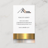 Logo onroerend goed | Gold Silver Metallic Visitekaartje (Achterkant)