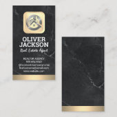 Logo onroerend goed | Goud | Marmer Visitekaartje (Voorkant / Achterkant)