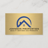 Logo onroerend goed | Goud metaal Visitekaartje (Voorkant)
