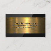 Logo onroerend goed | Goud metaal | Zwart gloss Visitekaartje (Achterkant)