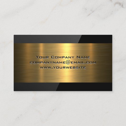 Logo onroerend goed | Goud metaal | Zwart gloss Visitekaartje (Achterkant)