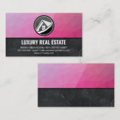 Logo onroerend goed | Magenta Geometric | Marmer Visitekaartje (Voorkant / Achterkant)