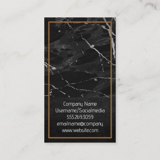 Logo onroerend goed | Marmer leer Visitekaartje (Achterkant)