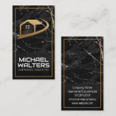 Logo onroerend goed | Marmer leer Visitekaartje (Voorkant / Achterkant)