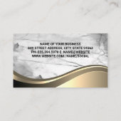 Logo onroerend goed | Marmer Metal Visitekaartje (Achterkant)