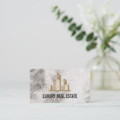 Logo onroerend goed | Marmer Trim | Lux-Visitekaar Visitekaartje (Staand voorkant)