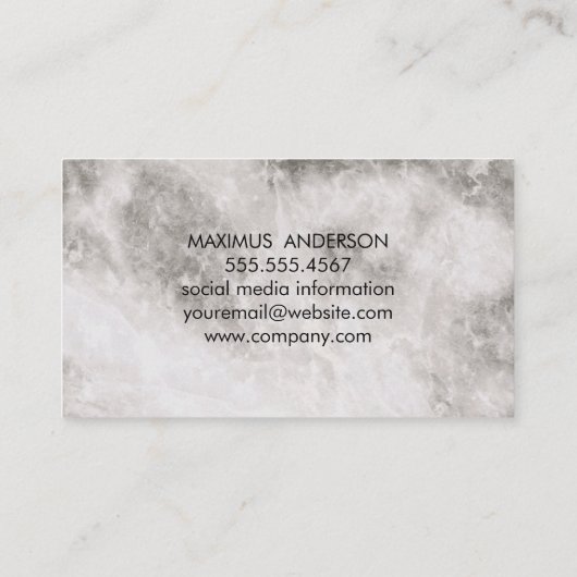 Logo onroerend goed | Marmer Trim | Lux-Visitekaar Visitekaartje (Achterkant)