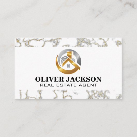 Logo onroerend goed | Marmer Trim Visitekaartje (Voorkant)