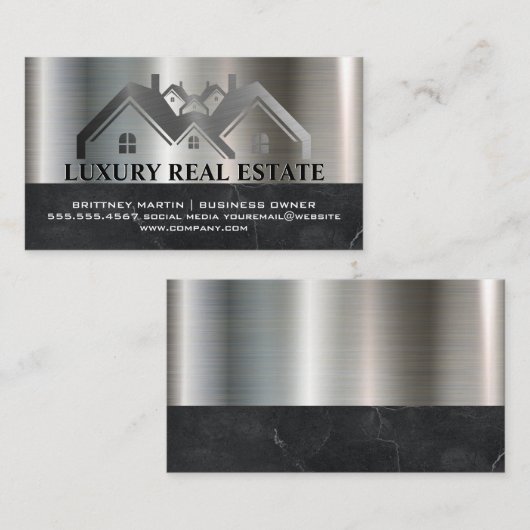 Logo onroerend goed | Marmer Visitekaartje (Voorkant / Achterkant)