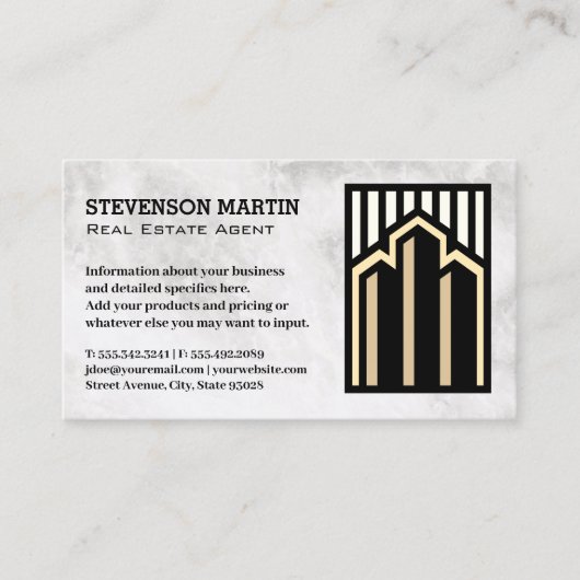 Logo onroerend goed | Marmer Visitekaartje (Voorkant)