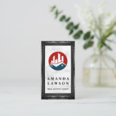 Logo onroerend goed | Marmer | Zwart Lijst Afsprakenkaartje (Staand voorkant)