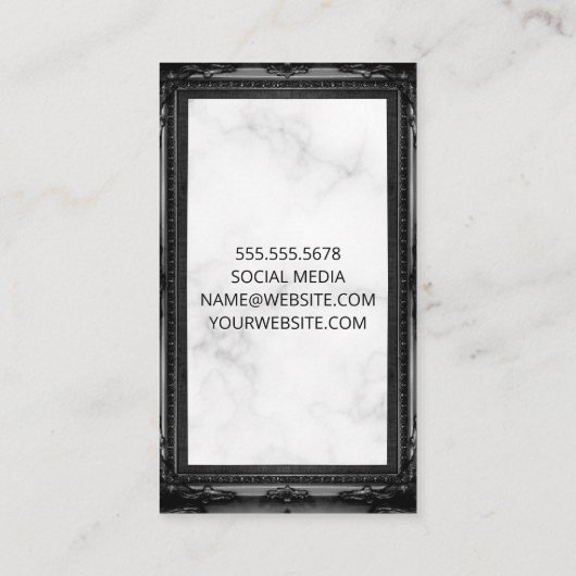 Logo onroerend goed | Marmer | Zwart Lijst Afsprakenkaartje (Achterkant)