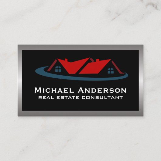 Logo onroerend goed | Metaalgrens Visitekaartje (Voorkant)