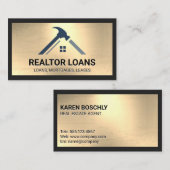 Logo onroerend goed | Metalen achtergrond Visitekaartje (Voorkant / Achterkant)