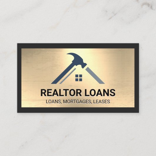 Logo onroerend goed | Metalen achtergrond Visitekaartje (Voorkant)