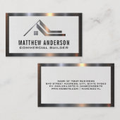 Logo onroerend goed | Metalen trim Business Visitekaartje (Voorkant / Achterkant)