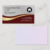 Logo onroerend goed | Metallic Black Visitekaartje (Voorkant / Achterkant)