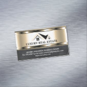 Logo onroerend goed | Metallic Gold marmer Magnetisch Visitekaartje (Voorbeeld)