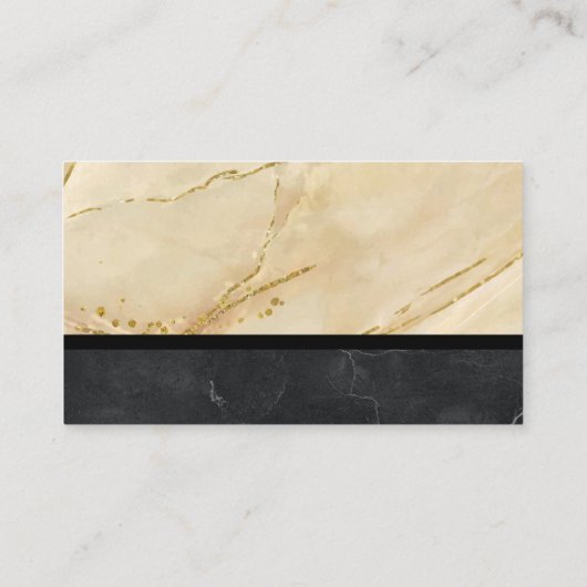 Logo onroerend goed | Metallic Gold marmer Visitekaartje (Achterkant)