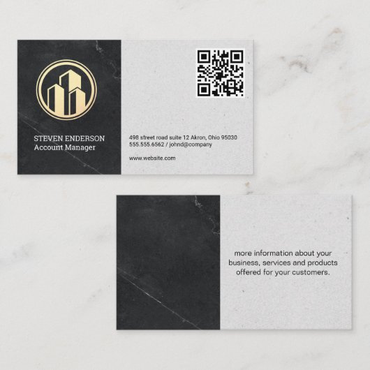 Logo onroerend goed | QR-code Visitekaartje (Voorkant / Achterkant)