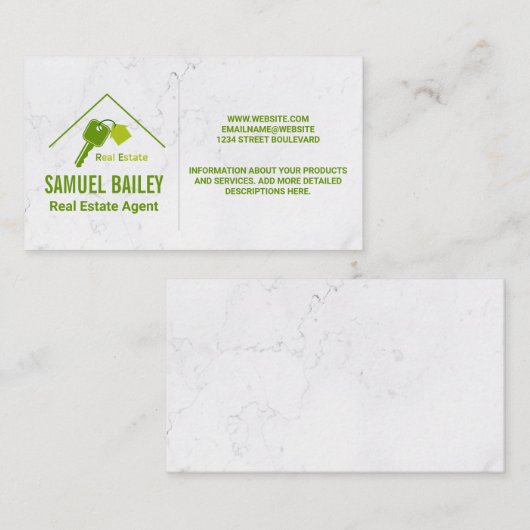 Logo onroerend goed | Thuis en sleutels Visitekaartje (Voorkant / Achterkant)