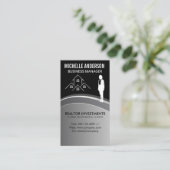 Logo onroerend goed | Vrouw voor bedrijven Visitekaartje (Staand voorkant)