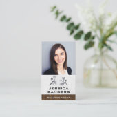 Logo onroerend goed | Vrouw voor bedrijven Visitekaartje (Staand voorkant)