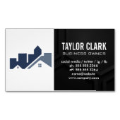 Logo onroerend goed | Zwarte achtergrond Magnetisch Visitekaartje (Voorkant)