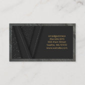 Logo onroerend goed | Zwarte Gold Background Busin Visitekaartje (Achterkant)
