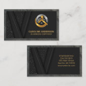 Logo onroerend goed | Zwarte Gold Background Busin Visitekaartje (Voorkant / Achterkant)