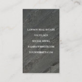Logo onroerend goed | Zwarte marmer Afsprakenkaartje (Achterkant)