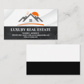 Logo onroerend goed | Zwarte marmer Visitekaartje (Voorkant / Achterkant)