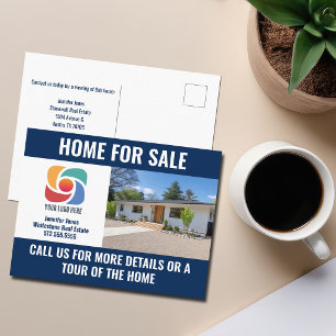 Logo onthaal huis voor verkoop vastgoedbedrijf Nav Briefkaart