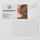 Logo onthaal van sleutels vastgoed | Sleutels over Visitekaartje (Voorkant / Achterkant)