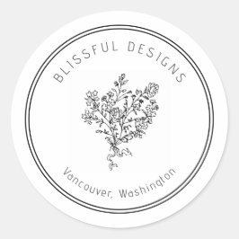 Logo  ontwerp Bloemenwinkel Business Ronde Sticker