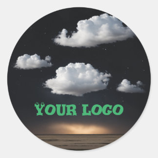 Logo-ontwerp met cloud ronde sticker