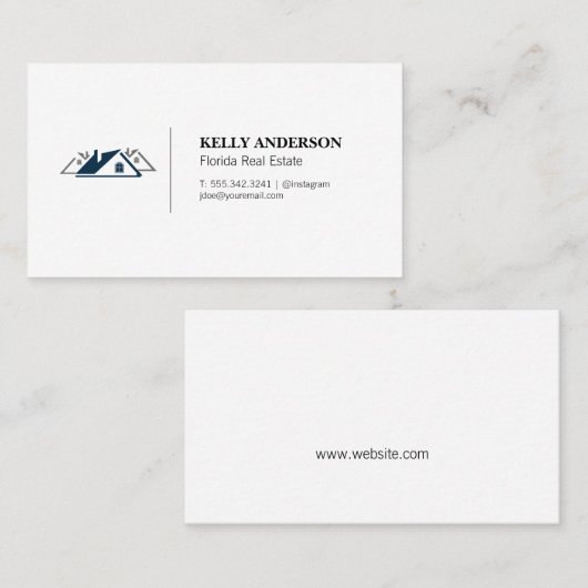 Logo onwonende huizen vastgoed visitekaartje (Voorkant / Achterkant)