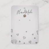 Logo Oorbel Display Kaart Grijze Kalligrafie Visitekaartje (Voorkant)