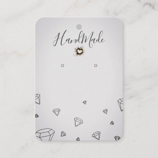 Logo Oorbel Display Kaart Grijze Kalligrafie Visitekaartje (Voorkant)