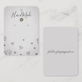 Logo Oorbel Display Kaart Grijze Kalligrafie Visitekaartje (Voorkant / Achterkant)