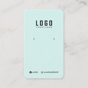 Logo Oorbel Display Kaart Social Media Pastel Blau Visitekaartje