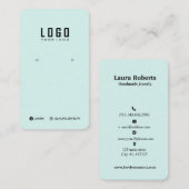 Logo Oorbel Display Kaart Social Media Pastel Blau Visitekaartje (Voorkant / Achterkant)