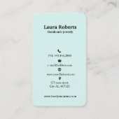 Logo Oorbel Display Kaart Social Media Pastel Blau Visitekaartje (Achterkant)