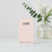 Logo Oorbel Display Kaart Social Media Pastel Roze Visitekaartje (Staand voorkant)