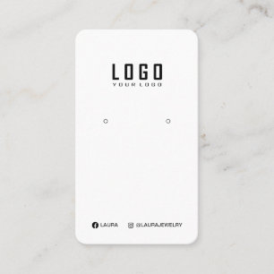Logo Oorbel Display Kaart Social Media Zwart Wit Visitekaartje