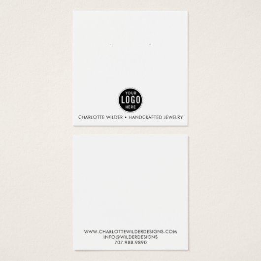 Logo Oorbel Sieraden Display Kaart (Voorkant /achterkant)