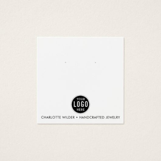 Logo Oorbel Sieraden Display Kaart (Voorkant)