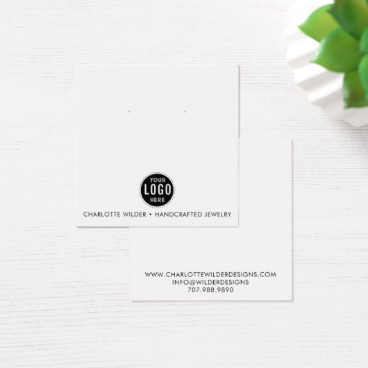 Logo Oorbel Sieraden Display Kaart (Bureau)